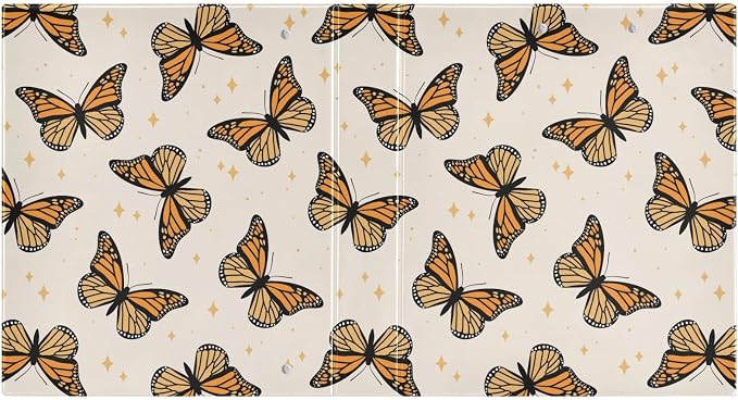 3 Ring Binder 1.5 Inch Brown Monarch Butterflies Clipboards Binders with Interior Pockets Round Ring Binder for Office Supplies and School