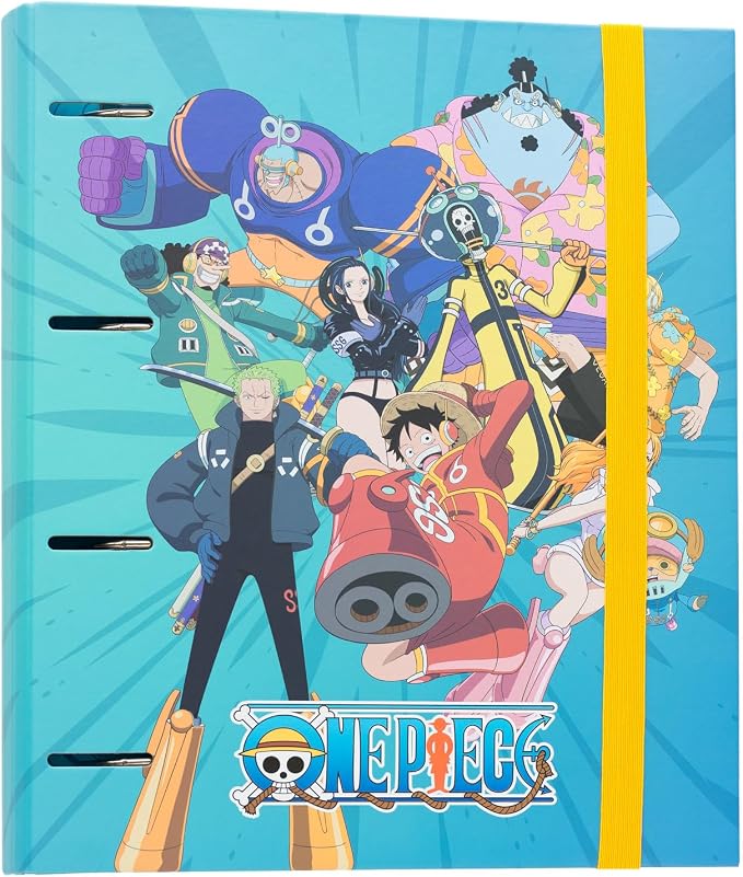 Grupo Erik One Piece 4 Ring Binder A4 - Manga Gifts, Anime Merch | A4 Folder with Elastic closure, School Folders for Paperwork A4, Back to School Supplies | One Piece Merchandise, Gift
