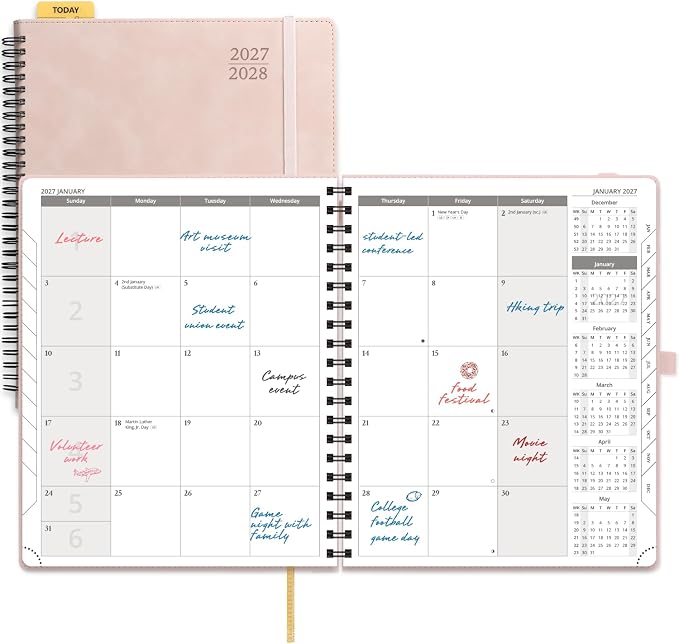 POPRUN Monthly Planner 2027-2028, 8.5"x10.5", 18 Month, Jan 2027-Jun 2028