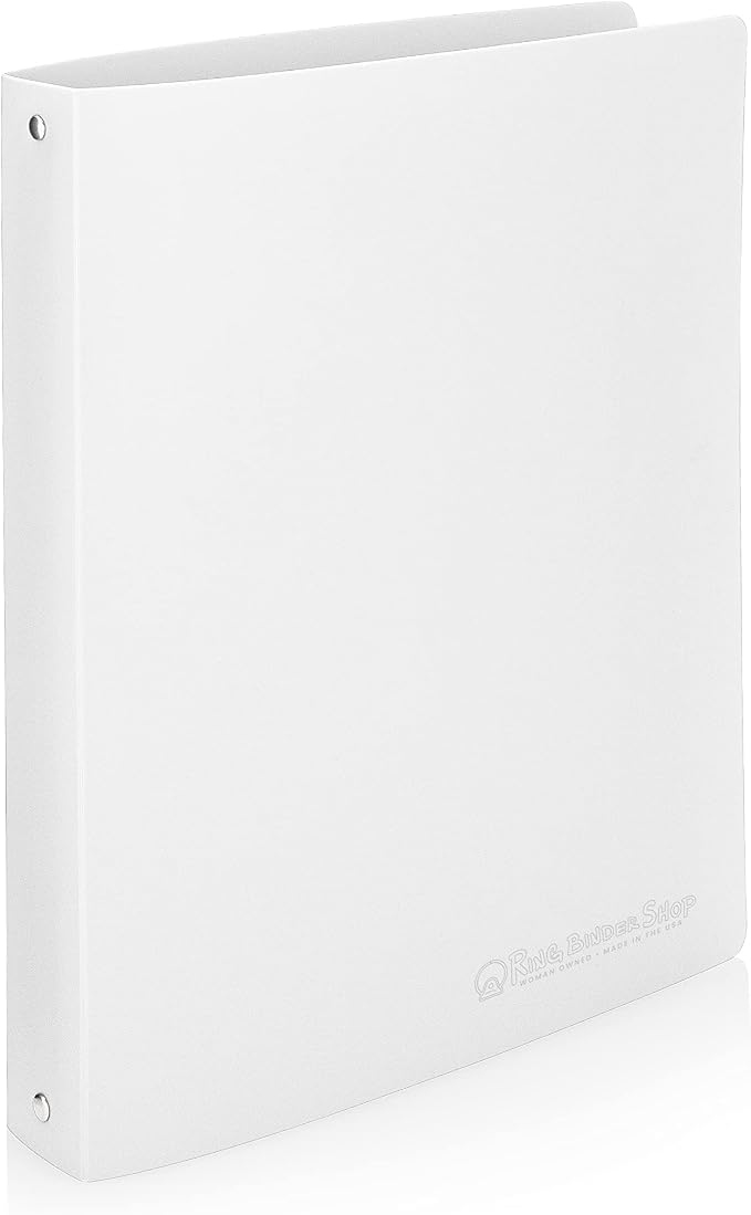 Premium Economy 3 Ring Binder, 1 Inch Pull-Open Round Rings, Holds 175 Sheets, Flexible, Lightweight, 4-Pack, Side Opening, White