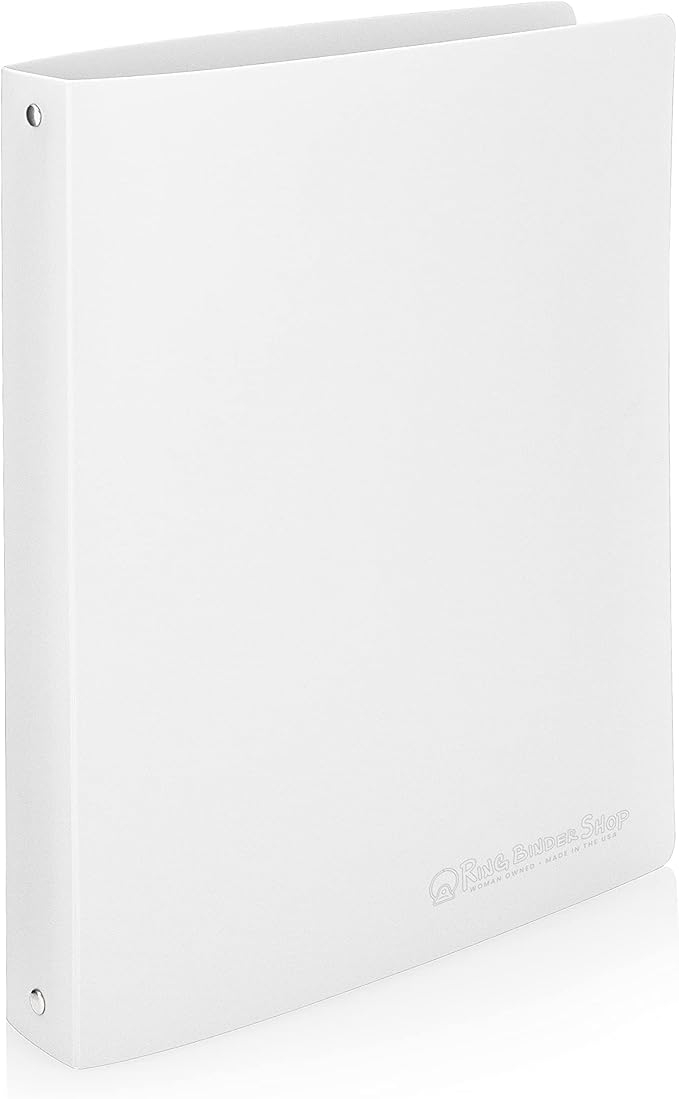 Premium Economy 3 Ring Binder, 1 Inch Pull-Open Round Rings, Holds 175 Sheets, Flexible, Lightweight, 4-Pack, Side Opening, Multi-Color—White, Blue, Yellow, Orange