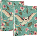 Cartoon Sugar Glider Green Decorative 3 Ring Binder 1.5 Inch Large View Binders with Pockets Holds 200 Sheets File Organizer for Office College School, 1 Pack