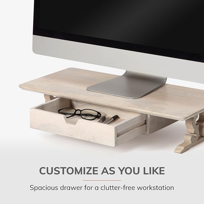 Anji Mountain Monitor Stand - Desktop Organizer & Laptop Riser, Ergonomic Monitor Riser, Space-Saving Monitor Stand for Desk, Durable Construction, Easy Assembly, Ideal for Home & Office