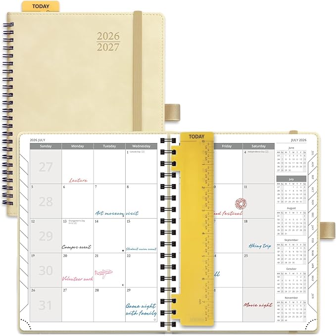 POPRUN 2026-2027 Monthly Planner, 6.5" x 8.5" Agenda, 18 Month Calendar