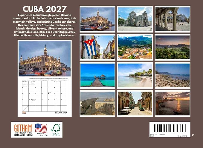 Cuba Calendar 2027 Monthly Wall Calender 12 Month