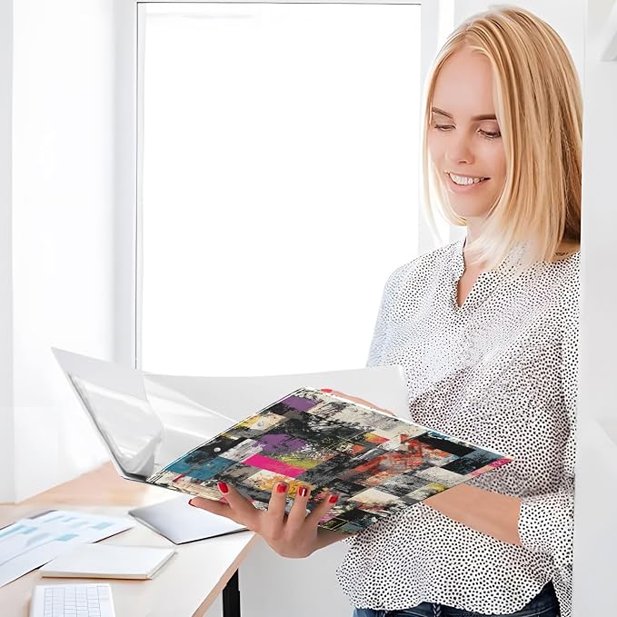 Vibrant Abstract Grunge Pattern Binder 3 Ring 1.5 Inch Binder with Clipboard&Pockets, Hardcover Binders Heavy Duty Large File Folder for Office School Supplies - Holds 200 Sheets,2 PC