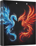 3 Ring Binder Dragon Phoenix 1.5" Round Ring Binders View Binder with 200 Sheet for Kids School Supplies Women Men Office, 1 Pack