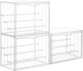Clear Acrylic Display Case for Figures 4 Layer Figure Display Shelf with 3 Movable Plate Stackable Display Box with Magnetic Door for Collectibles 3 Pack