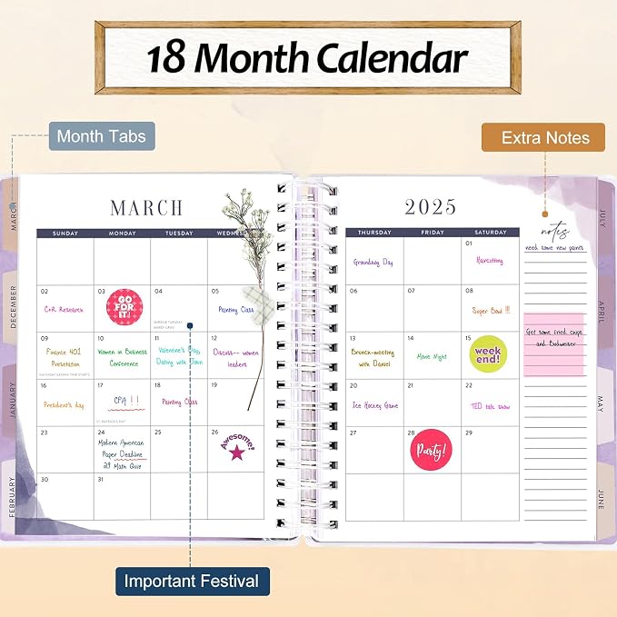 Arundhati Planner 2026-2027, 18 Months Large Daily Weekly Monthly Organizer