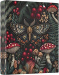 3 Ring Binder Moth Mushroom Fern 1.5" Round Ring Binders View Binder with 200 Sheet for Kids School Supplies Women Men Office, 1 Pack