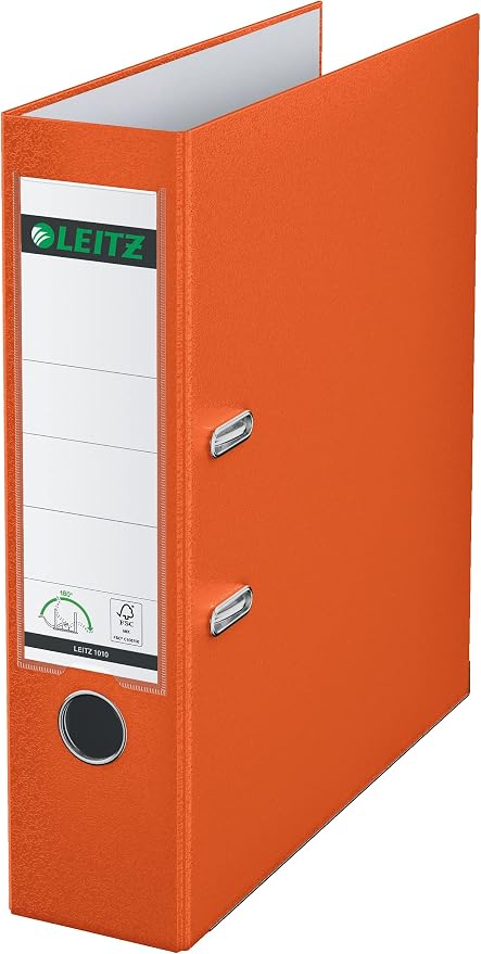 Leitz 2-Ring 3-Inch Premium Linen Textured A4 Sized European Binder, Orange (1010-OR)