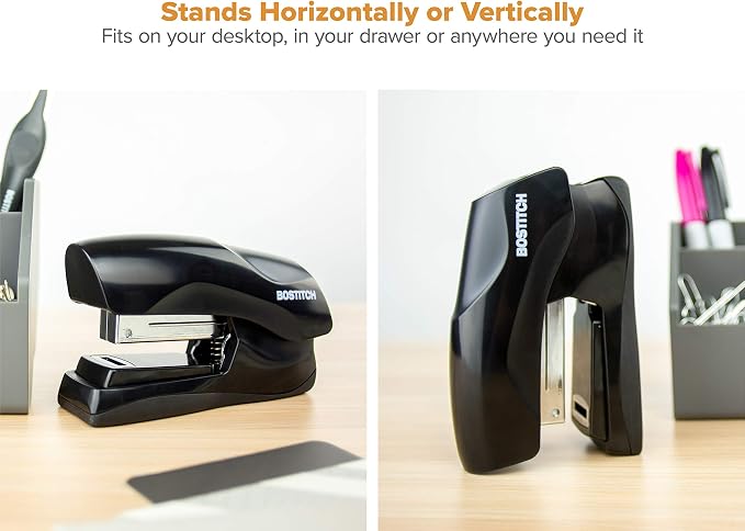 Bostitch Office Heavy Duty Stapler, 40 Sheet Capacity, No Jam, Half Strip, Fits into the Palm of Your Hand, for Classroom, Office or Desk, Black, Pack of 9