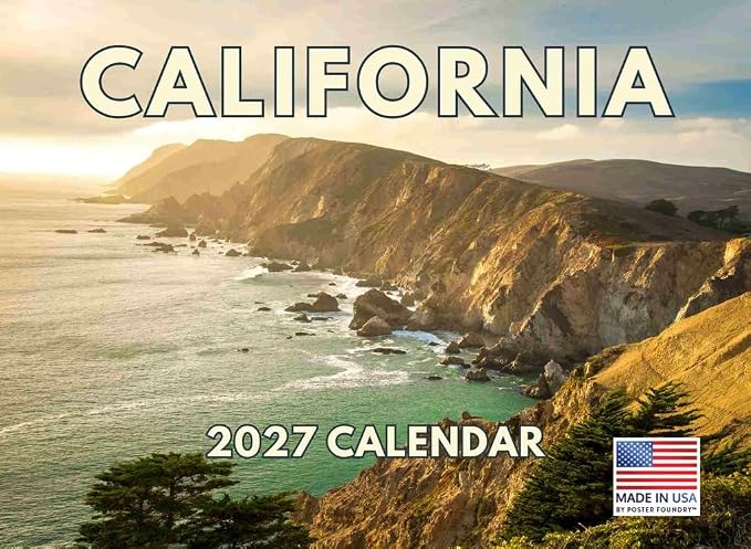California Calendar 2027 Monthly Wall Calender 12 Month
