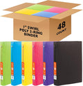 BAZIC Products 1" Swirl Poly 3-Ring Binder, 1 Pocket, 48-Case | round rings, 1 in swirl poly 3-ring binder, 1 inside pocket, holds up to 175 sheets, Durable poly