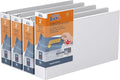 QuickFit Heavy-Duty 8.5" x 14" Landscape Legal Binder, 3-Ring Binder, Round Ring, White, 4 Pack, 2 Inch