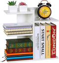 Wood Desktop Shelf Small Bookshelf Desk Supplies Organizers and Accessories Storage Display Rack Office Decor for Women, White
