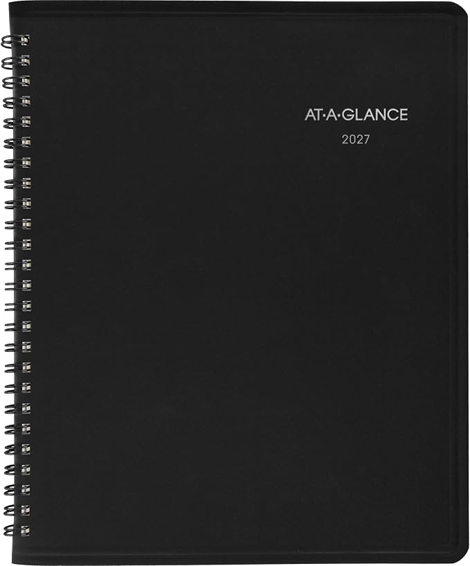 AT-A-GLANCE 2027 Planner, Monthly, 7" x 8.75", QuickNotes, Black (76080527)