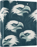 3 Ring Binder Eagles Head 1.5" Round Ring Binders View Binder with 200 Sheet for Kids School Supplies Women Men Office, 1 Pack