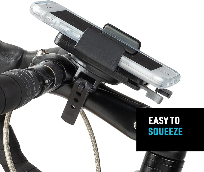 Nite Ize Squeeze Rotating Smartphone Bar Mount, Universal Bike Phone Holder For Bar or Stem, Compatible With MagSafe iPhone 12 Pro Max/Mini/Galaxy/Edge/Google Pixel and more