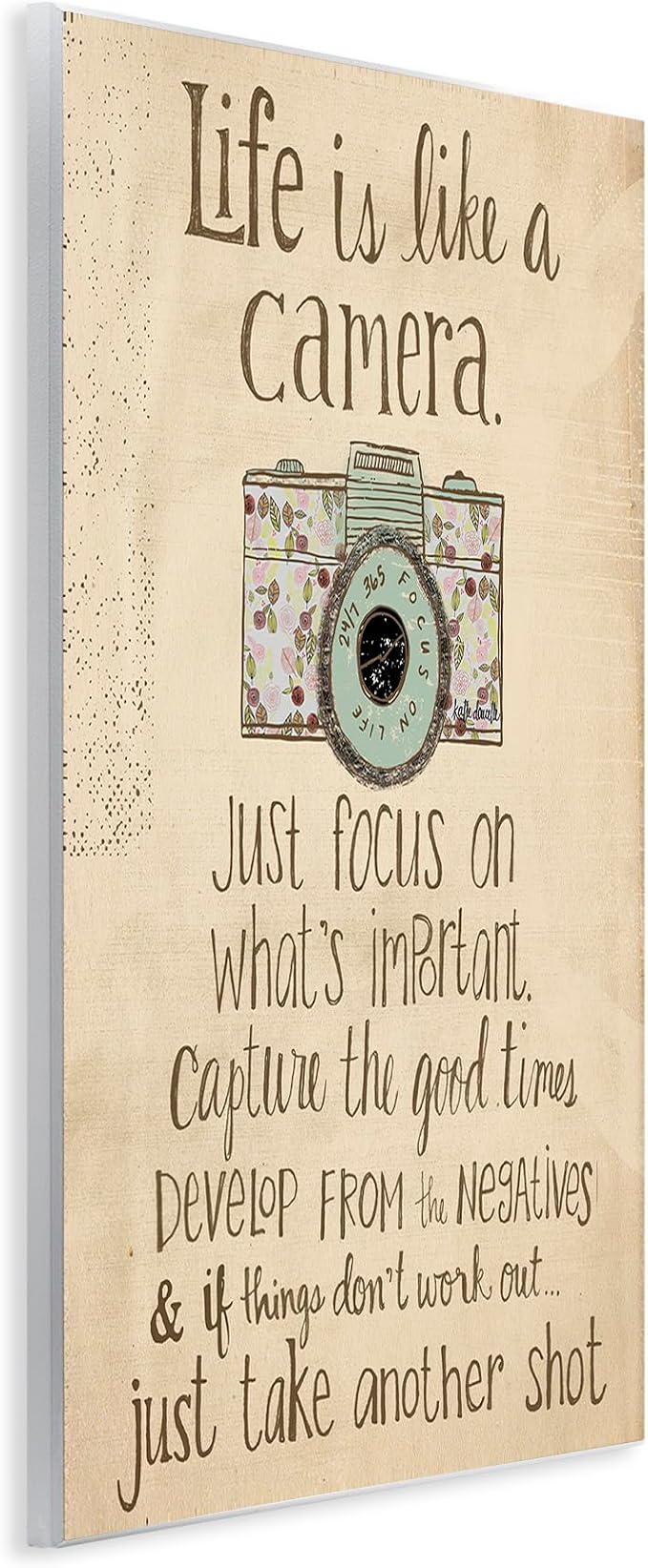 Stupell Home Décor Life Is Like A Camera Inspirational Art Wall Plaque, 10 x 0.5 x 15, Proudly Made in USA, Living Room | Stupell Industries · By Katie Doucette · Ready to hang · Great for office or bedroom · Made in USA