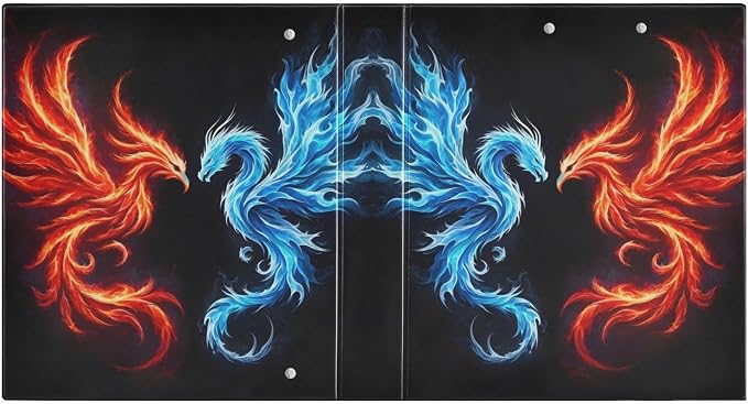 3 Ring Binder Dragon Phoenix 1.5" Round Ring Binders View Binder with 200 Sheet for Kids School Supplies Women Men Office, 1 Pack