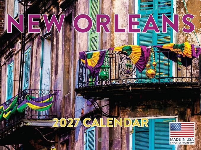New Orleans Calendar 2027 Monthly Wall Calender 12 Month