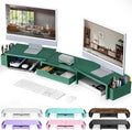 gianotter Dual Monitor Stand Riser With Drawer and 2 Pen Holders | Computer Monitor Stand Desk Organizer and Accessories Desk Shelf for Top of Desk (Green)