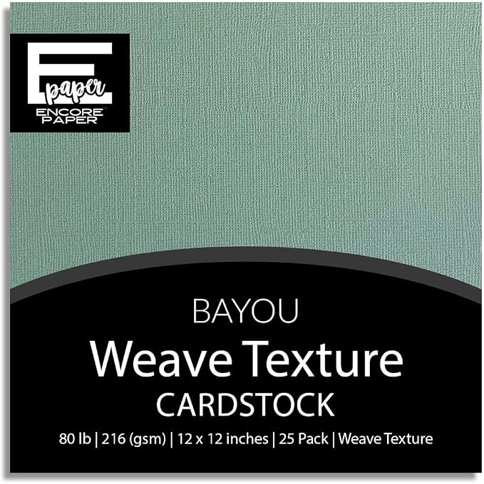 Bayou—12x12 Textured Cardstock | 80lb Textured Blue-Green Scrapbook Paper | Premium Cardstock for Cricut Cutting | 25 Sheets