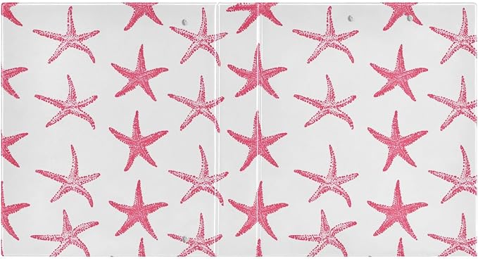3 Ring Binder Pink Starfish Nautical Coastal Ocean C 1.5 inch Binders Three Ring Binders with Clipboard Fit 8.5'' x 11'' Paper 3 Interior PVC Clear Pockets for Office Supplies