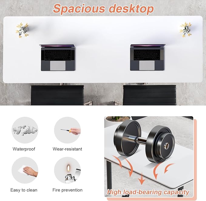 Conference Table Flip Top Mobile Conference Room Tables,Folding Conference Table with Wheels,Large Meeting Training Seminar Table Saving Space for Office Classroom(10A,55.1'')