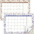 Current 2027-2028 Desk Calendar | Toile Floral, 11” x 16.25”, Large, 2024-Month, 12 page Designs, Self-Stick Magnet Strips
