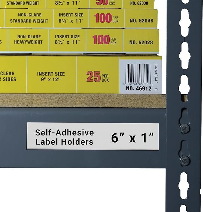 C-Line Self-Adhesive Label Holders, Top Load, 1 X 6, Clear, 50/Pack (Pack of 6)