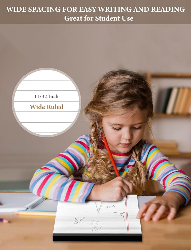 Legal Pads 8.5 x 14 Note Pads, 8 Pack White Paper Pads 8.5x14 Wide Ruled