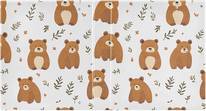 3 Ring Binder Bear Leaf B 1.5 inch Binders Three Ring Binders with Clipboard Fit 8.5'' x 11'' Paper 3 Interior PVC Clear Pockets for Office Supplies