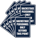 Portrait Round Backstage Personnel Only Beyond This Point Door or Wall Sign Easy Installation | Music | Concert | Festivals Sign (Navy Blue/White) - Medium (10 Pack)