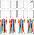 Kifmurase 16 Pack Clear Acrylic Pen Holder, Round Pencil Holder for Desk Pen Cups Makeup Brush Holders Stationery Organizer for Office School Home Desk Accessories