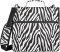 Zebra Skin Print Zipper Binder 3 Ring with Handle and Shoulder Strap, 500 Sheet Binder Organizer Capacity & Multi-Pockets for School Office
