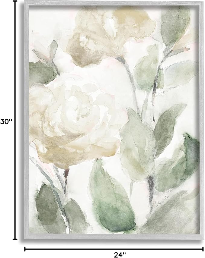 Stupell Industries 'Charming Abstract Florals', Framed Giclee Art, Gray, 24 x 30 Inches, Easy to Hang and Sturdy, Made in USA, by Lanie Loreth