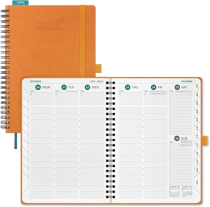 BEZEND Planner 2026-2027 Weekly and Monthly, Hourly Timeslot (A5-6"x8.5")