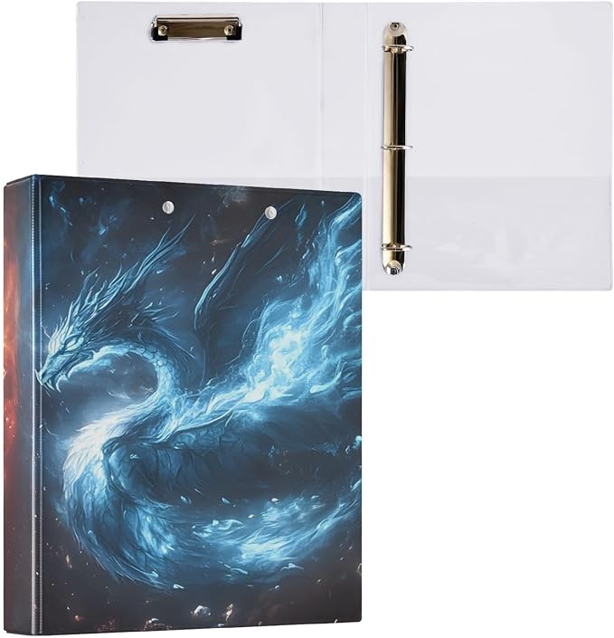 3 Ring Binder SsangYong 1.5 inch Binders Three Ring Binders with Clipboard 3 Interior PVC Clear Pockets for Office Supplies