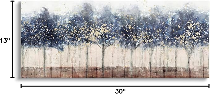 Modern Trees Floral Landscape, 13 x 30 Inch Canvas Wall Art | Stupell Industries · By Nina Blue · Ready to hang · Nature inspired for living room or office · Made in USA