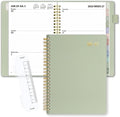 SUNEE 2026-2027 Weekly & Monthly Planner 6.4"x8.5" - 12 Month (July 2026 - June 2027), Vegan Leather Cover Planner Academic Year Calendar, Pocket, Notes, Monthly Tab, Green