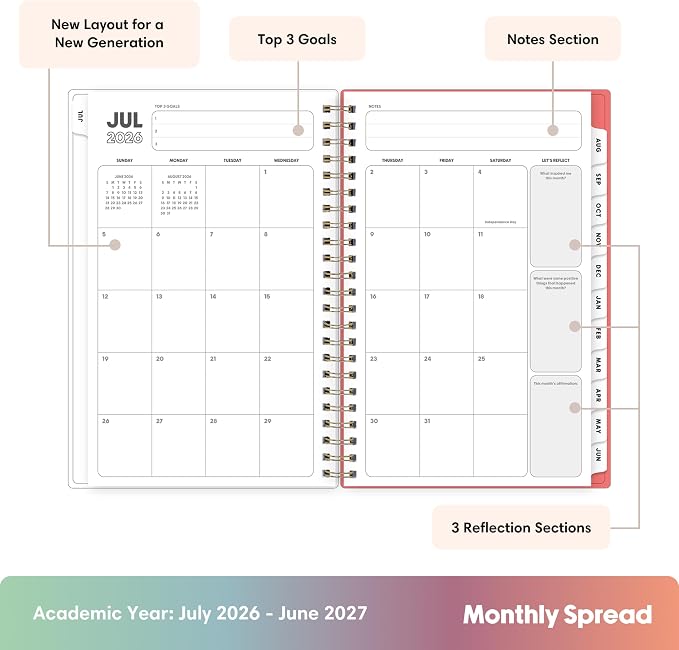Blue Sky Gen Z 2026-2027 Weekly & Monthly Academic Planner, 5"x8", Gladys