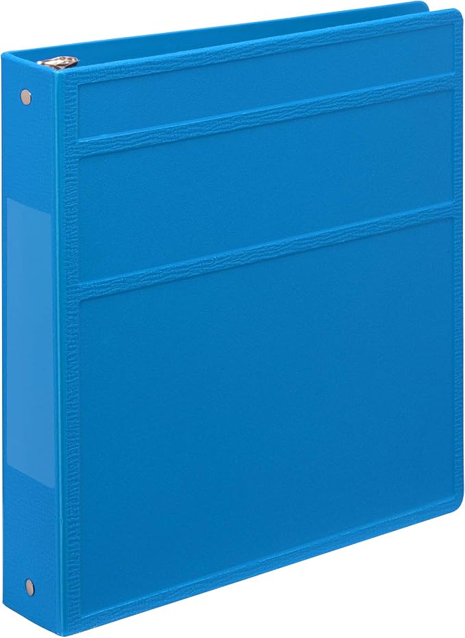 Carstens 1.5-Inch Heavy Duty 3-Ring Binder - Side Opening, Pool Blue, Durable Plastic, Precision No-Gap Rings, Waterproof Cover, No Pockets, Holds 250 US Letter Sheets, BPA-Free, Made in USA (1541-3R)