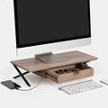 Anji Mountain Monitor Stand - Desktop Organizer & Laptop Riser, Ergonomic Monitor Riser, Space-Saving Monitor Stand for Desk, Durable Construction, Easy Assembly, Ideal for Home & Office,Biscotti