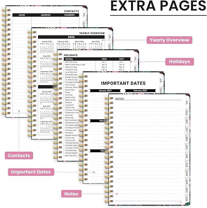 ZOTIA Academic Planner 2026-2027, Monthly & Weekly Jul 2026-Jun 2027 | Pelagia Parade, 6.3" x 8.5" Calendar Planner for Women, Hardcover Pretty Organizer for Women, School Office Home Supplies