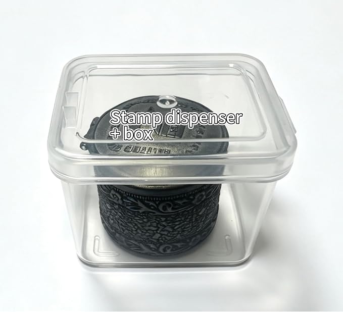 Roll Stamp Dispenser,Roll of 100 Stamps Dispenser,Stamp Roll Dispenser with a Small Storage Box,Perfect for Office & Home Desk Decoration (No Stamps Included)
