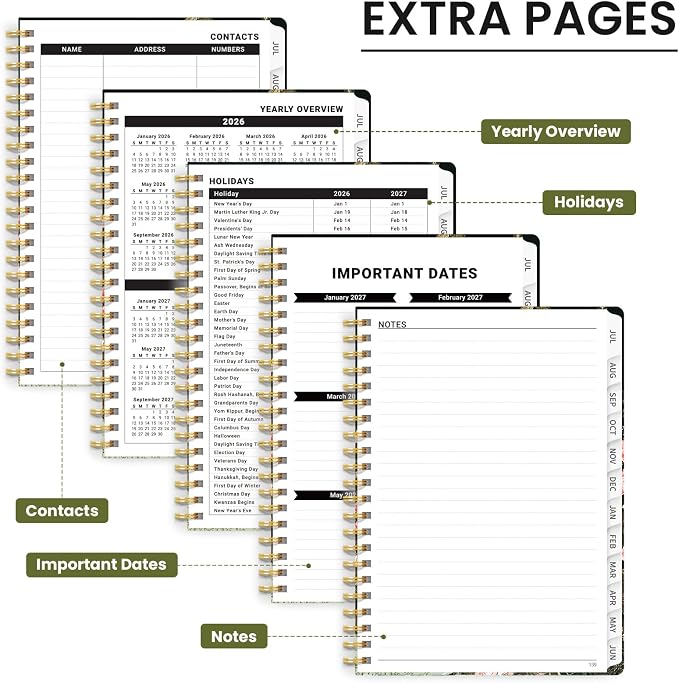 Planner 2026-2027, Academic Year Monthly & Weekly Planner Caledndar, July 2026 - June 2027, Hardcover Large Planning Agenda Book with Tabs for School Office Supplies, 8.5" x 11" - Wildwood Fox