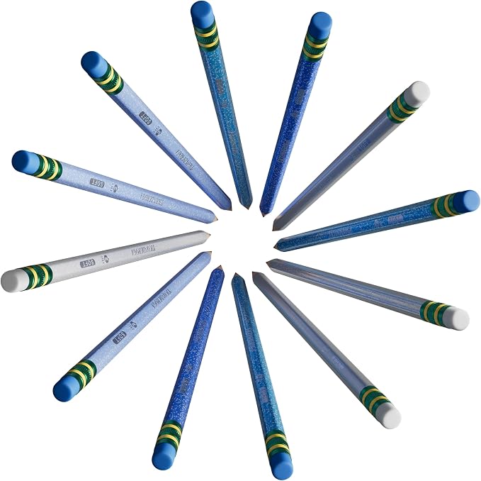 Ticonderoga Wood-Cased Pencils Pre-Sharpened, Arctic Blues, 150 Count