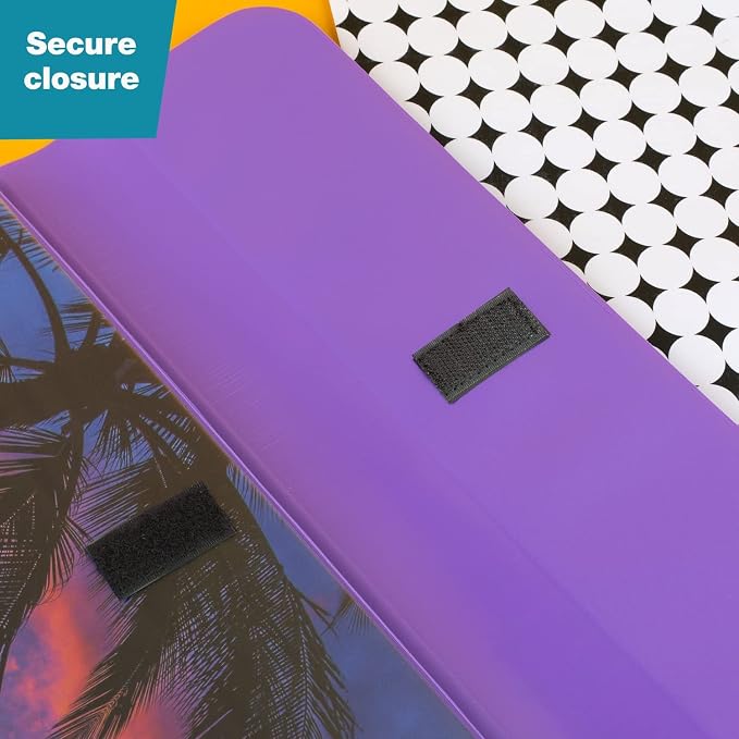 Mead Trapper Keeper Binder, Retro Design, 1 Inch Binder with Folders and Pockets, Holds 8-1/2" x 11" Paper, Palm Trees (260038FDE1-ECM) (Pack of 6)
